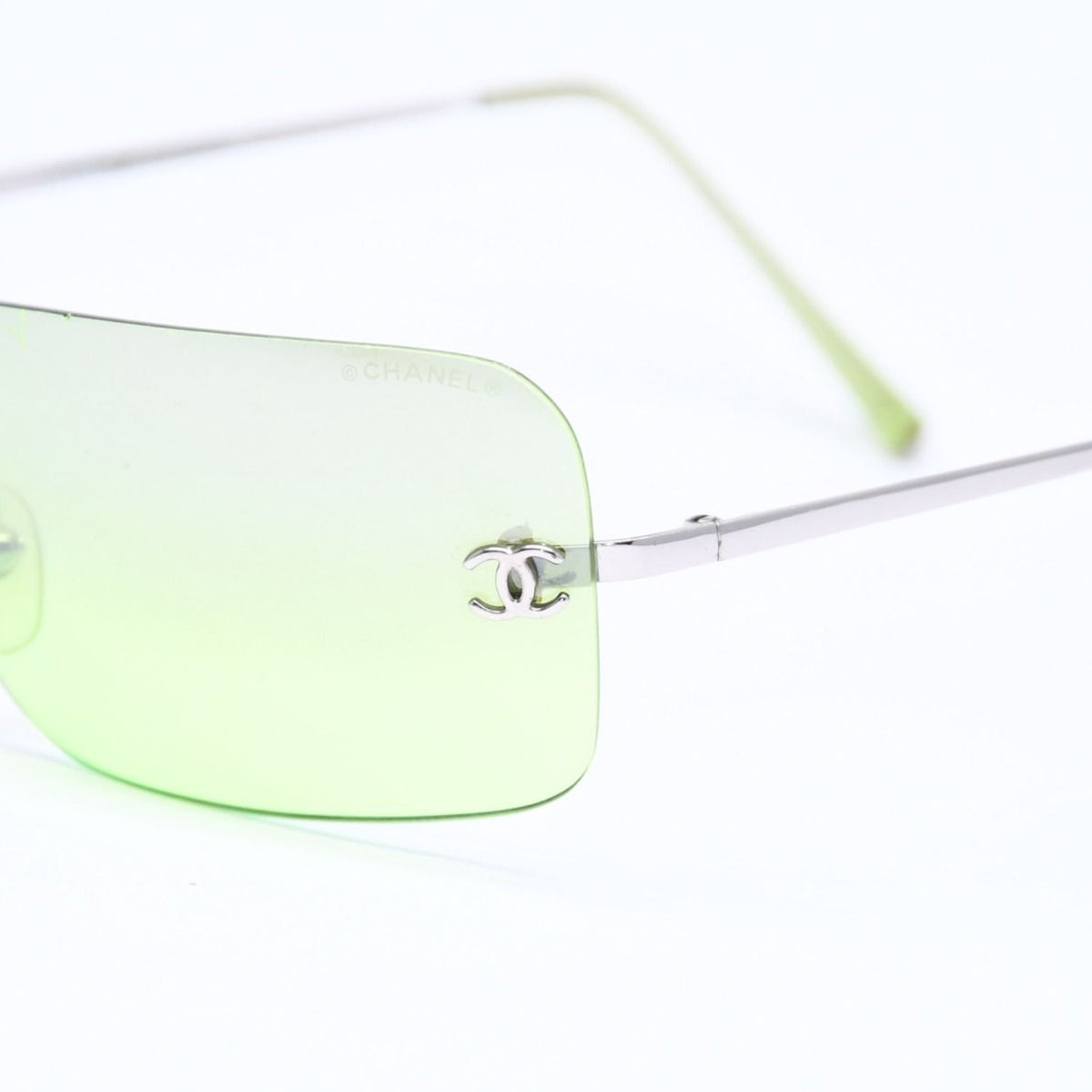 Chanel Rimless Sunglasses Eyewear CC Logo Green — view 7