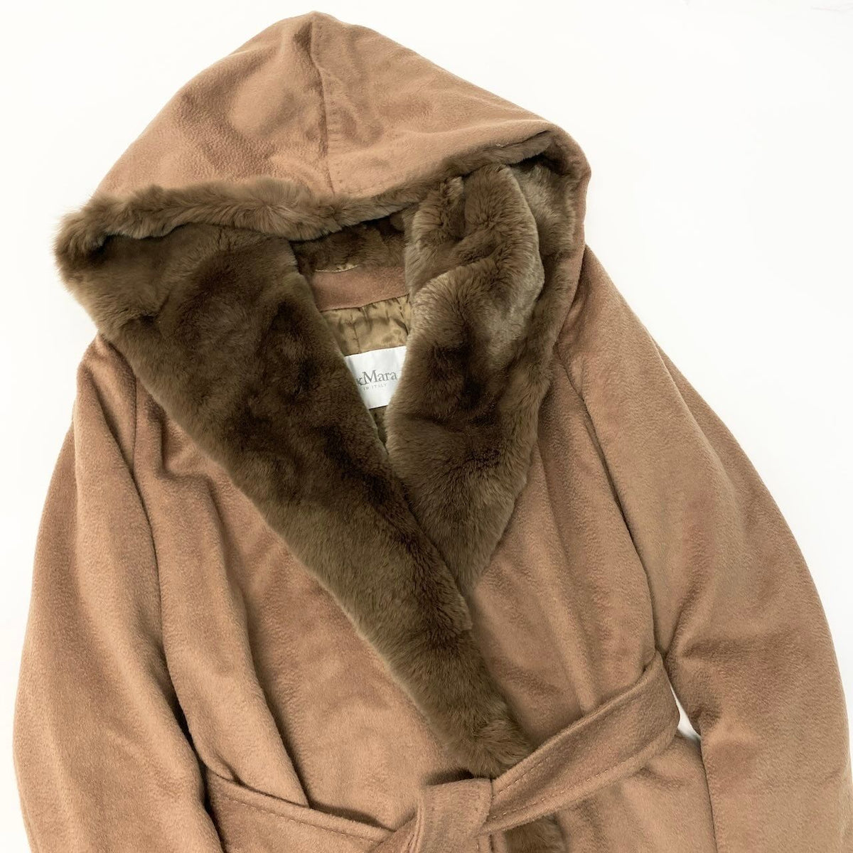 Max Mara Alpaca Wool Fur Coat Brown — view 4