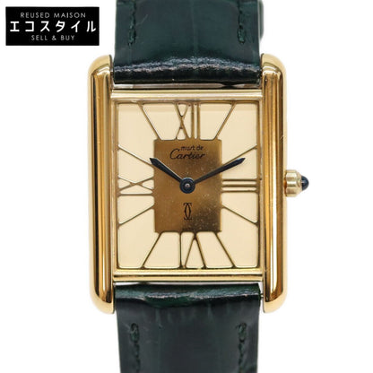 Cartier Must Tank LM Vermeil Cloisonne Dial Watch