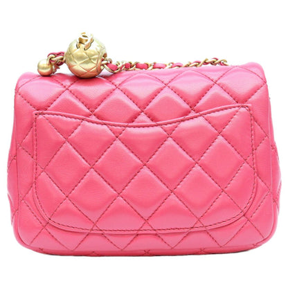 Chanel Neo Pink Lambskin Pearl Crush Coco Ball Mini Quilted 17 Shoulder Bag — view 3