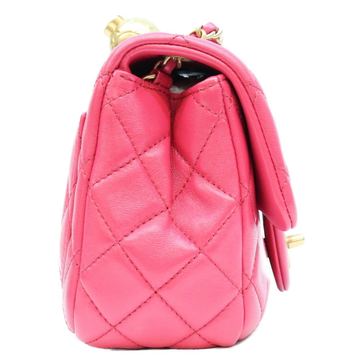 Chanel Neo Pink Lambskin Pearl Crush Coco Ball Mini Quilted 17 Shoulder Bag — view 4