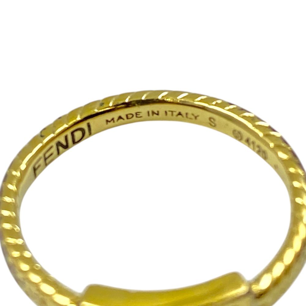 Fendi Baguette Ring FF Logo Metal Gold — view 6