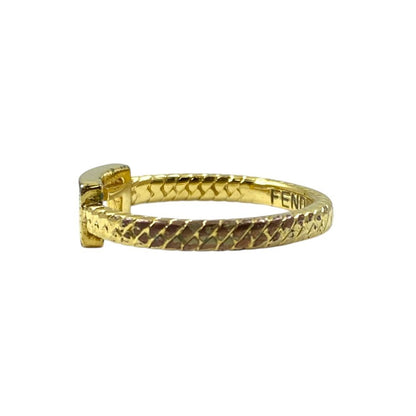 Fendi Baguette Ring FF Logo Metal Gold — view 2