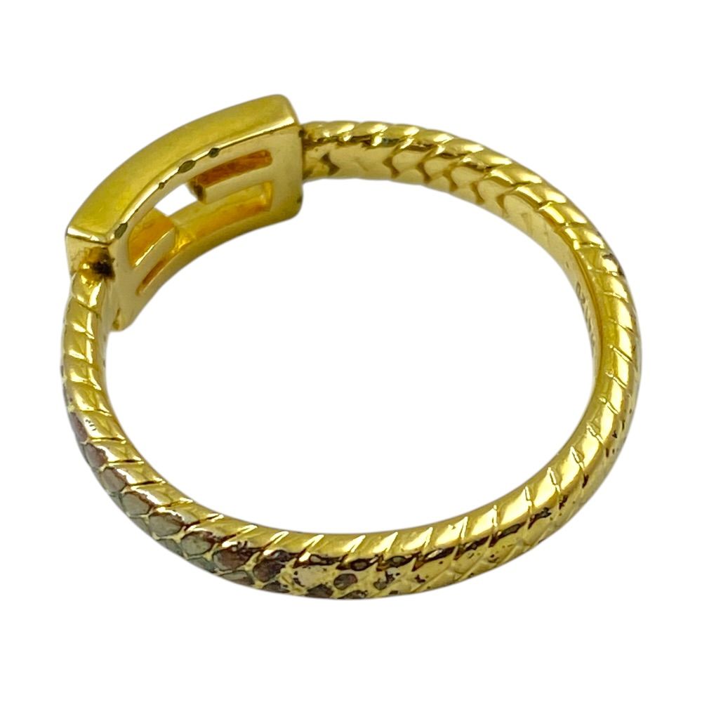 Fendi Baguette Ring FF Logo Metal Gold — view 7