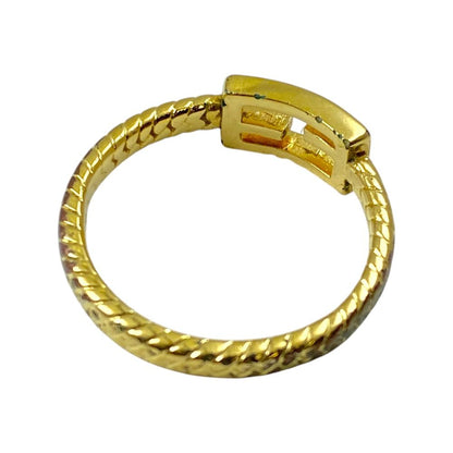 Fendi Baguette Ring FF Logo Metal Gold — view 5