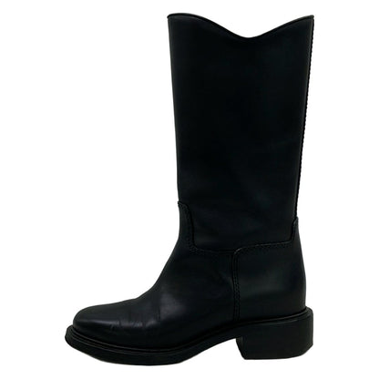 Chanel Boots C Black CC Logo Leather