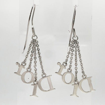 Dior Earrings Logo Silver Metal Chain — view 3