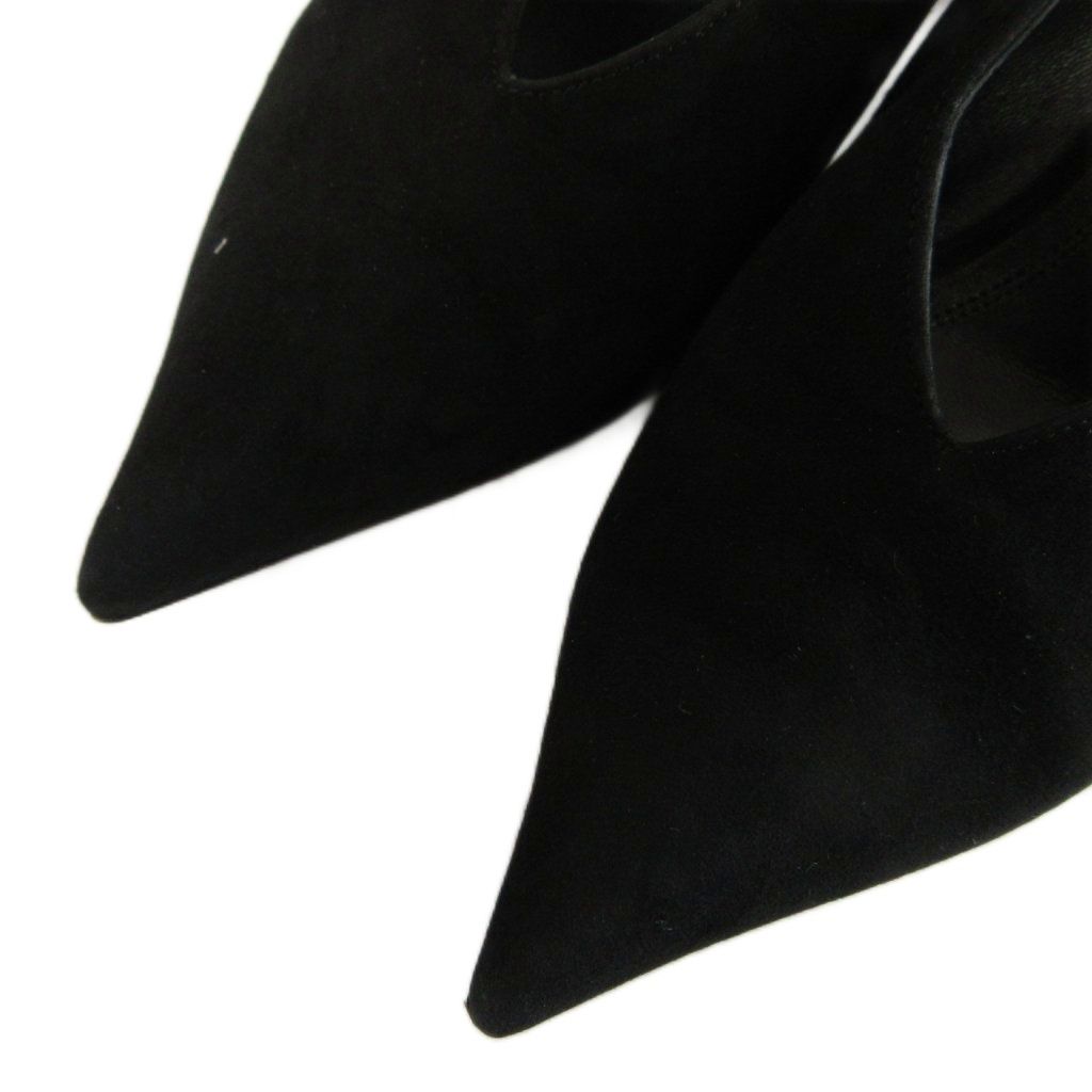 Celine Pumps Suede Pointed Toe High Heels Cut Black — view 3