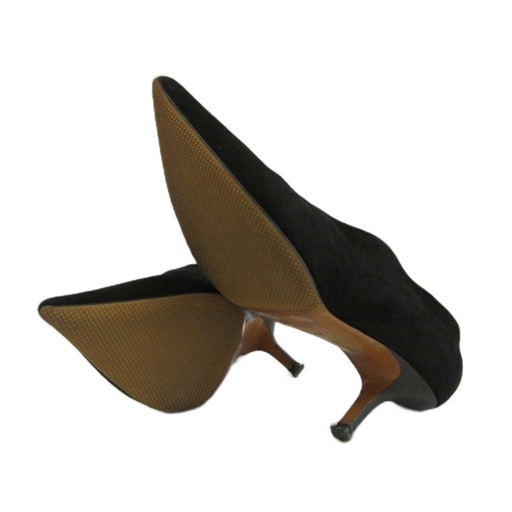 Celine Pumps Suede Pointed Toe High Heels Cut Black — view 6