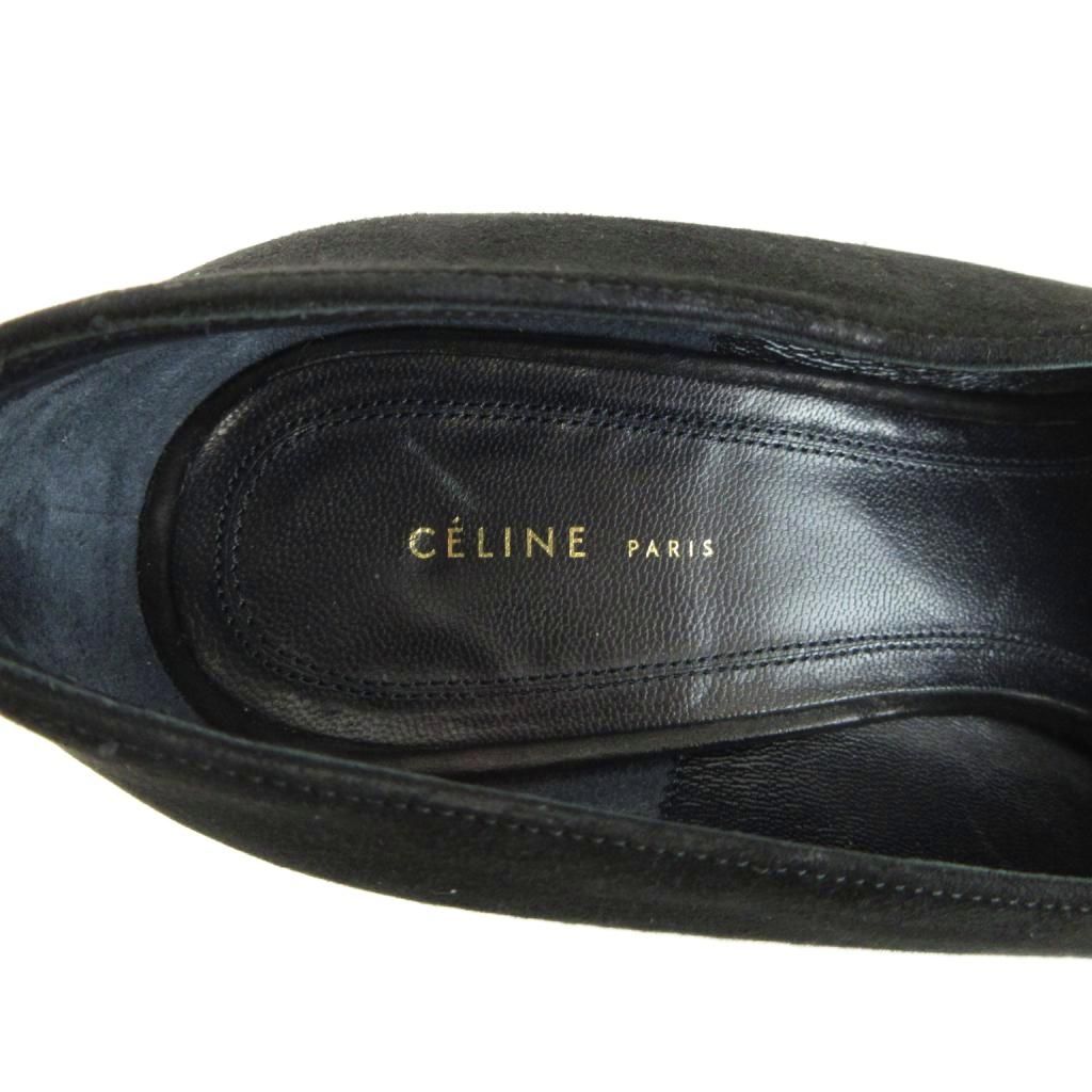 Celine Pumps Suede Pointed Toe High Heels Cut Black — view 7
