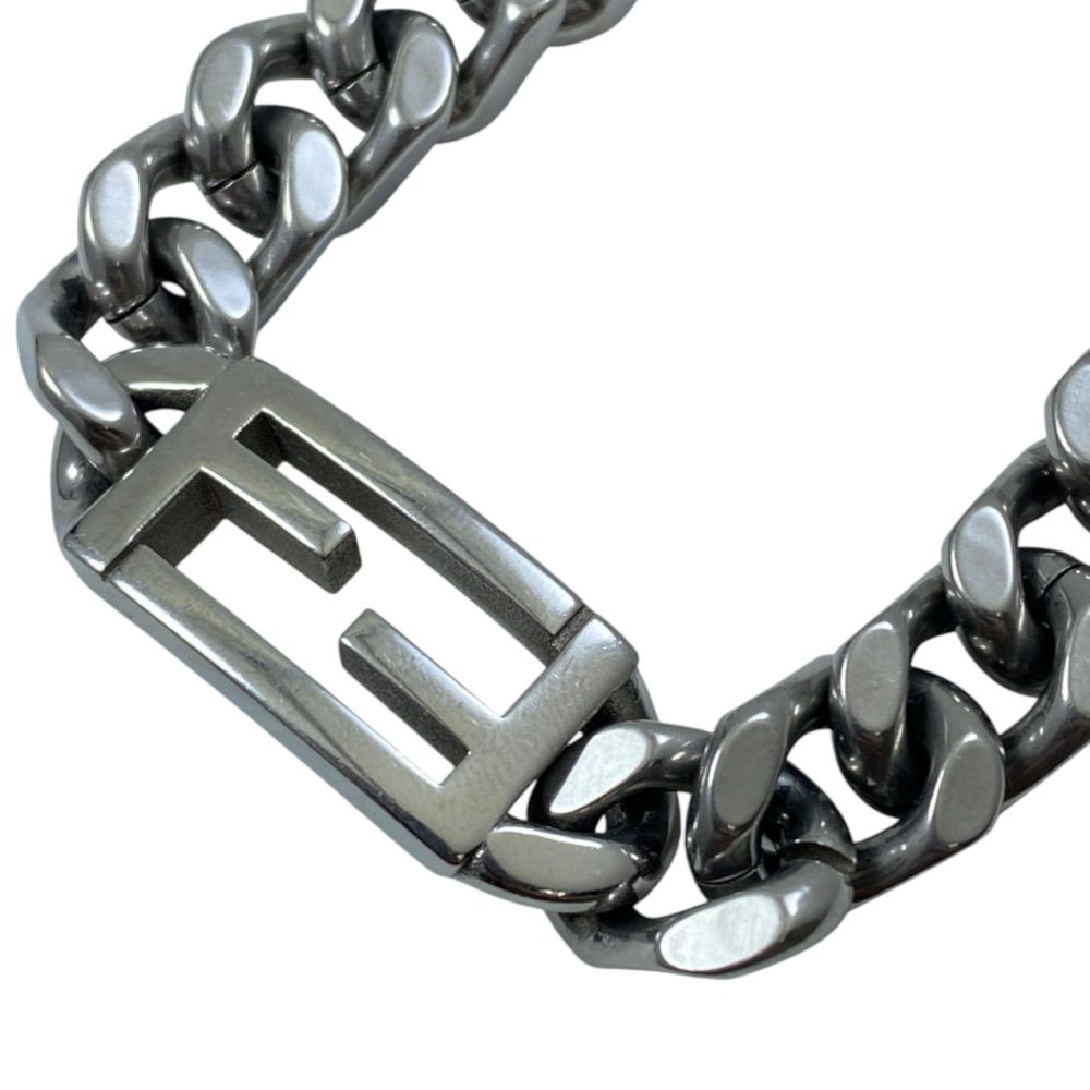 Fendi Baguette Bracelet FF Logo Metal Silver — view 3