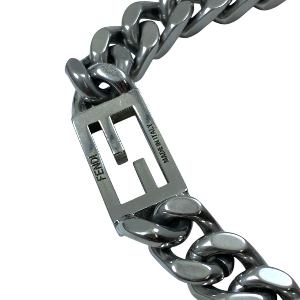 Fendi Baguette Bracelet FF Logo Metal Silver — view 7