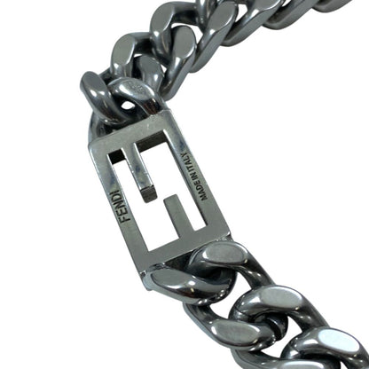 Fendi Baguette Bracelet FF Logo Metal Silver — view 7