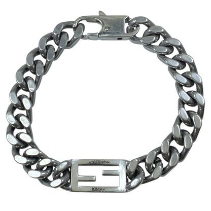 Fendi Baguette Bracelet FF Logo Metal Silver — view 2