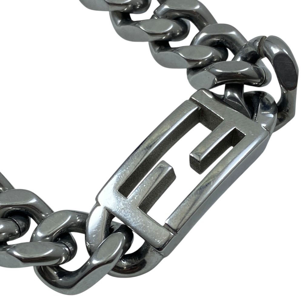 Fendi Baguette Bracelet FF Logo Metal Silver — view 4