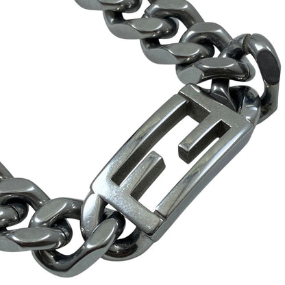 Fendi Baguette Bracelet FF Logo Metal Silver — view 4