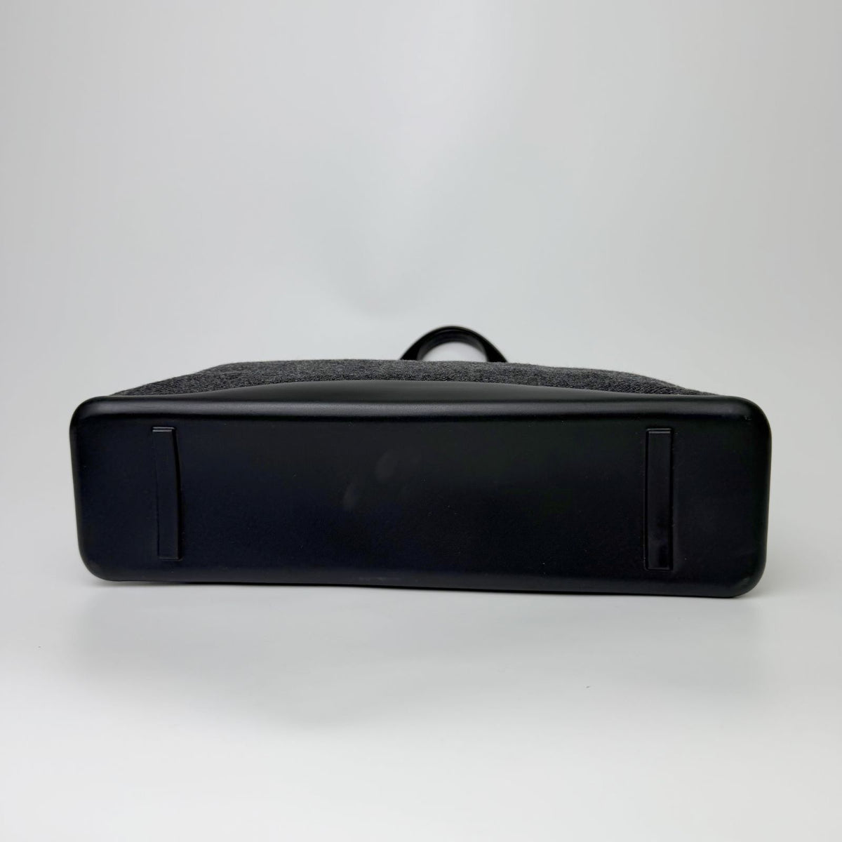 Prada Shoulder Bag Tweed Leather Gray Black Vintage — view 7