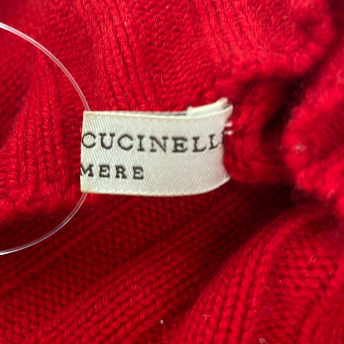 Brunello Cucinelli Long Sleeve Sweater Red Turtleneck Cashmere M — view 4
