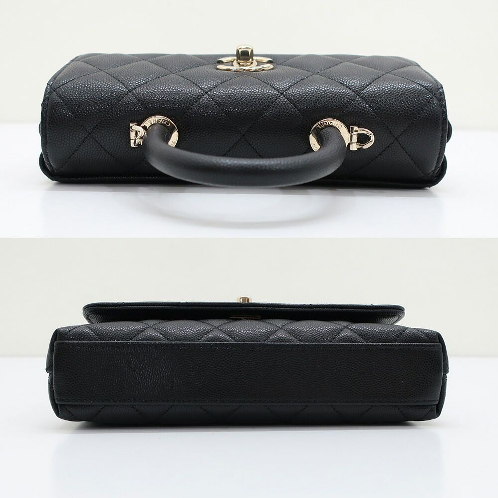 Chanel Quilted Coco Handle Rectangle Top Chain Clutch 2-Way Shoulder Bag — view 3