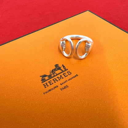 Hermes Vintage Nausicaa Ring 925 Sterling Silver