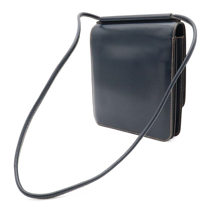 Hermes Shoulder Bag Pochette Crossbody Box Calf Leather Navy — view 2