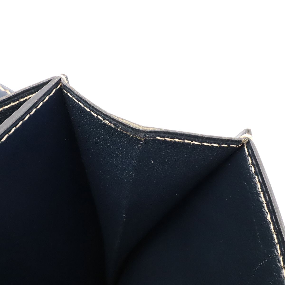 Hermes Shoulder Bag Pochette Crossbody Box Calf Leather Navy — view 8