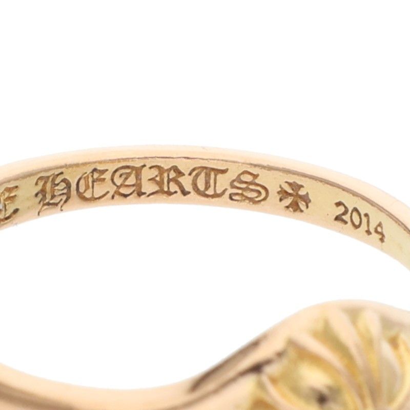 Chrome Hearts 22k Bubblgm Mini Half Bubblegum Cross Ball Gold Ring — view 4