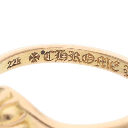 Chrome Hearts 22k Bubblgm Mini Half Bubblegum Cross Ball Gold Ring — view 3
