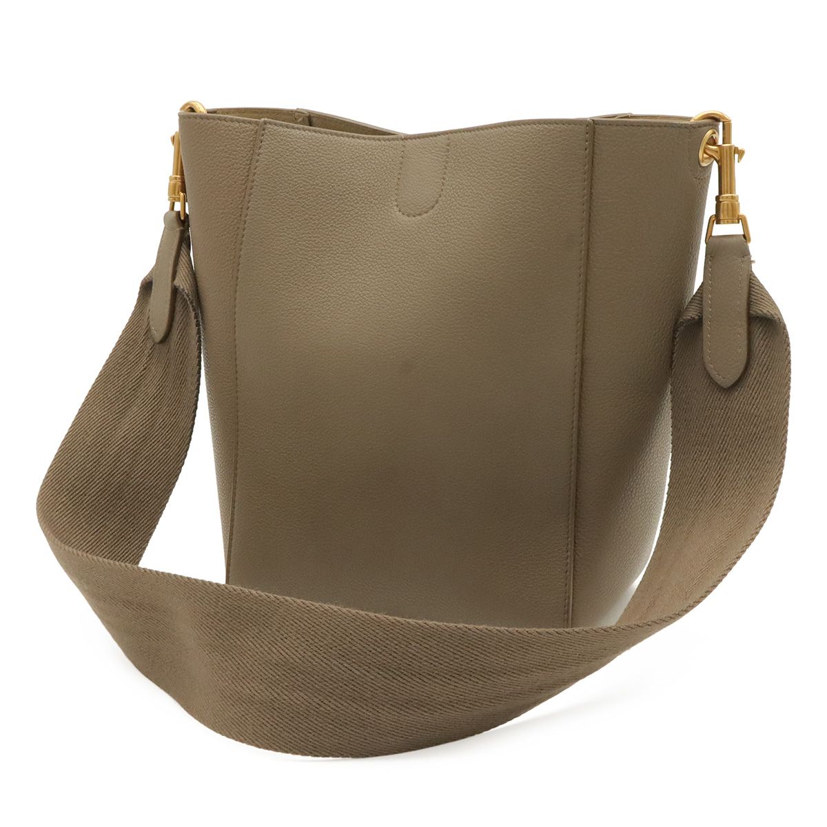 Celine Sangles Bucket Small Shoulder Bag Leather Greige Gold — view 2