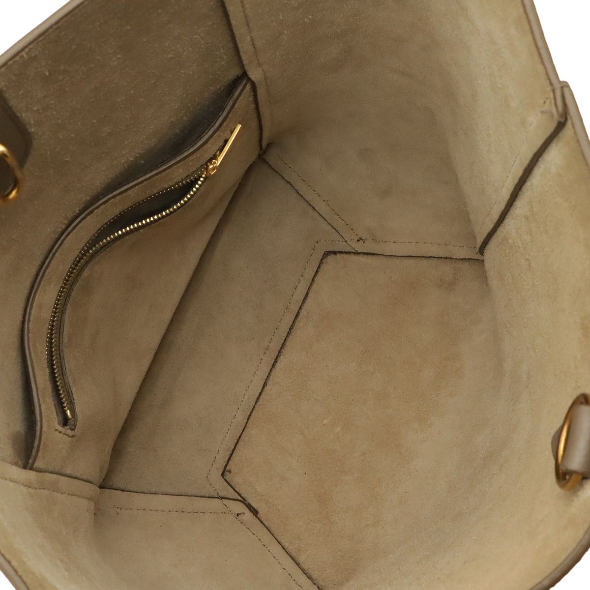 Celine Sangles Bucket Small Shoulder Bag Leather Greige Gold — view 5