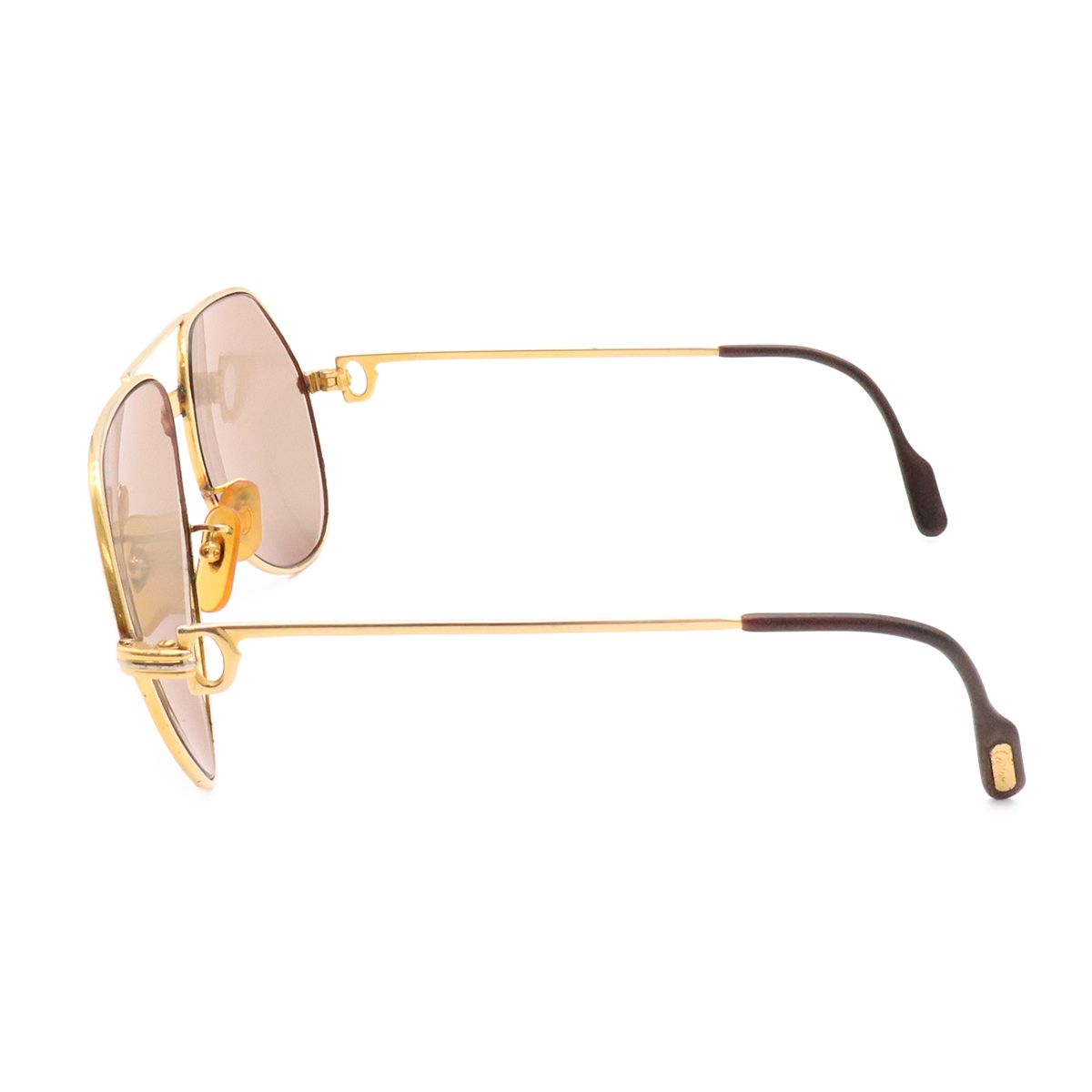 Cartier Trinity Sunglasses Eyewear Teardrop Two Bridge Double Light Brown Lens — view 2