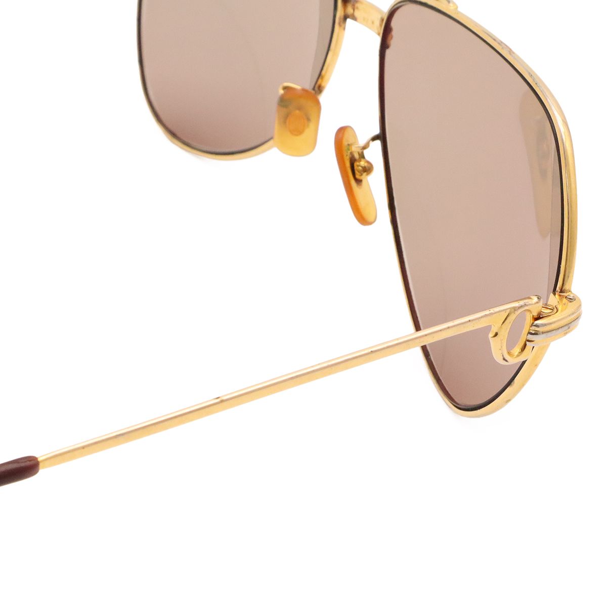 Cartier Trinity Sunglasses Eyewear Teardrop Two Bridge Double Light Brown Lens — view 6