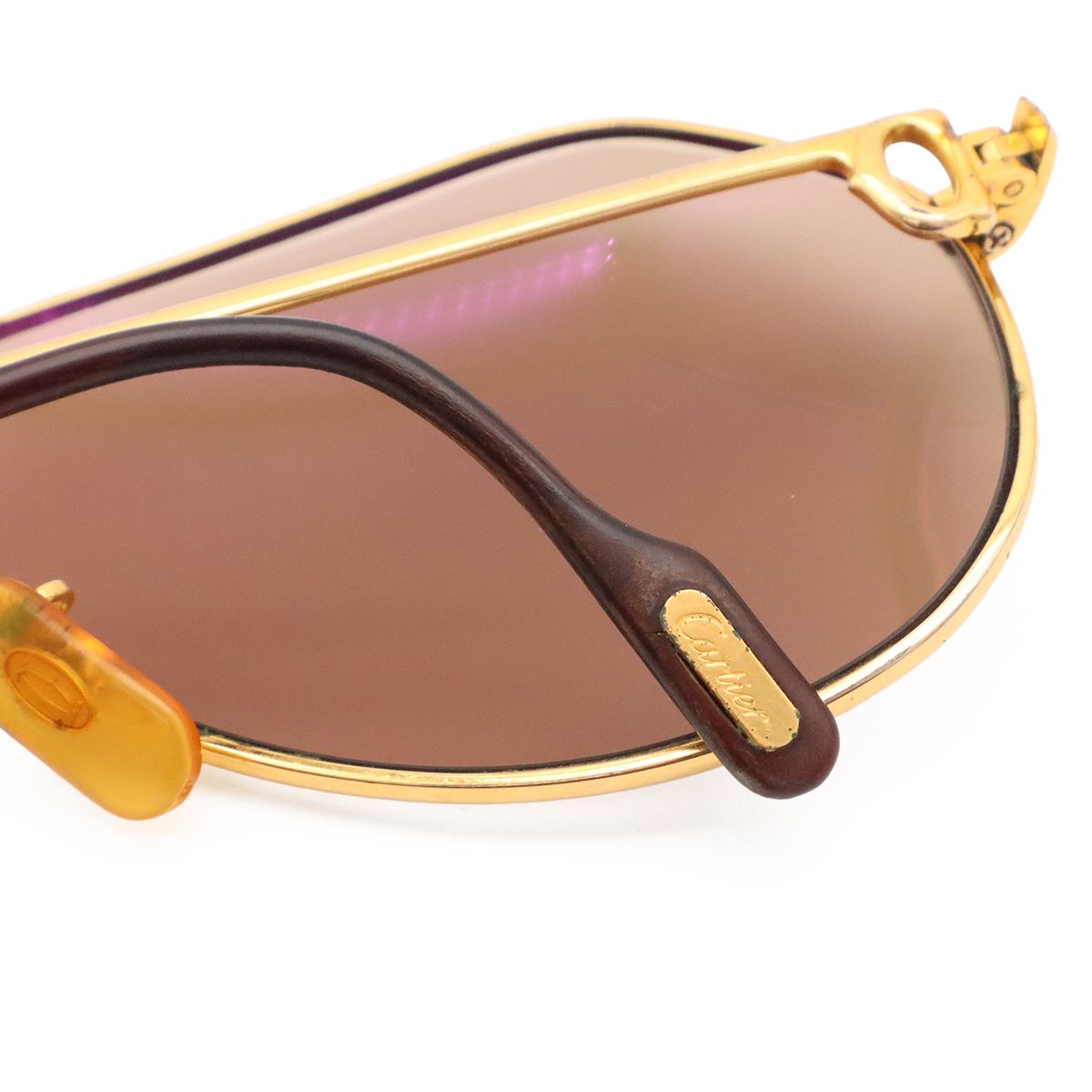 Cartier Trinity Sunglasses Eyewear Teardrop Two Bridge Double Light Brown Lens — view 7