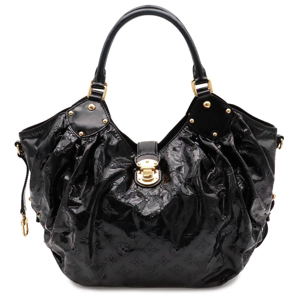 Louis Vuitton Monogram Mahina Surya L Tote Bag Shoulder Patent Leather Noir