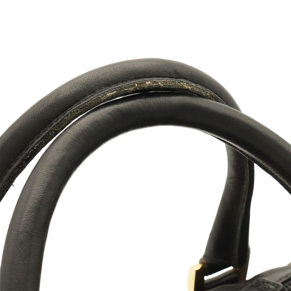 Loewe Anagram Boston Bag Purse Leather Black Gold — view 4