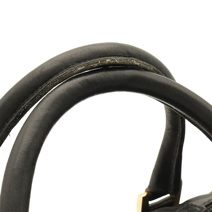 Loewe Anagram Boston Bag Purse Leather Black Gold — view 4