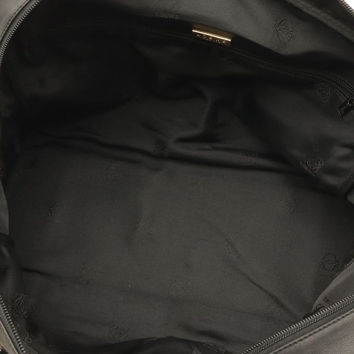 Loewe Anagram Boston Bag Purse Leather Black Gold — view 7