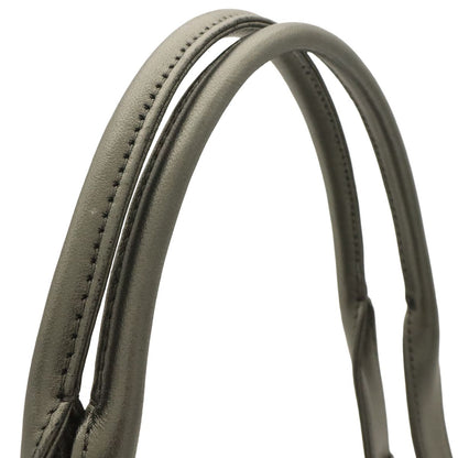 Loewe Anagram Shoulder Bag Tote Metallic Leather Khaki Silver — view 5