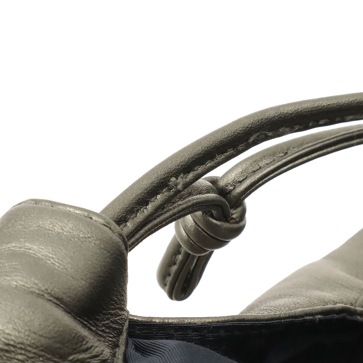 Loewe Anagram Shoulder Bag Tote Metallic Leather Khaki Silver — view 6