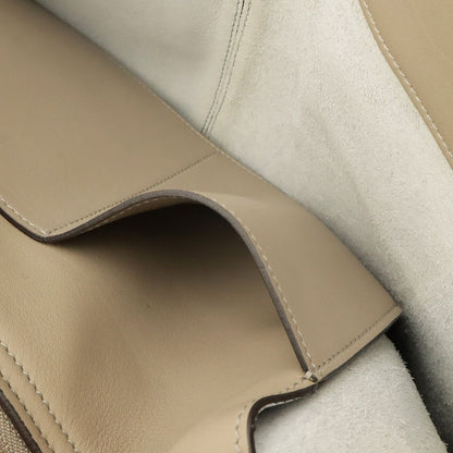 Celine Trifold Medium Tote Shoulder Bag Leather Greige Gold — view 8
