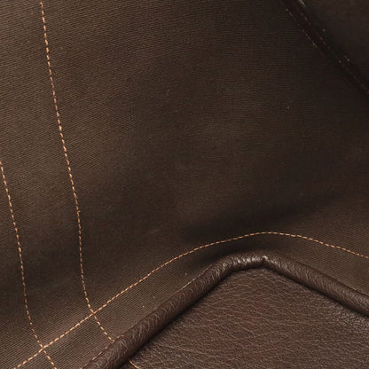 Hermes Garden Party PM Tote Shoulder Bag Toile Officier Leather Dark Brown — view 7