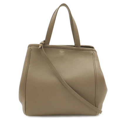 Celine Small Fold Cabas Tote 2-Way Shoulder Bag Leather Greige Gold