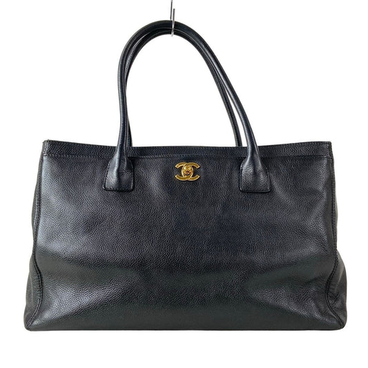 Chanel Tote Bag Executive Line Black Gold Leather