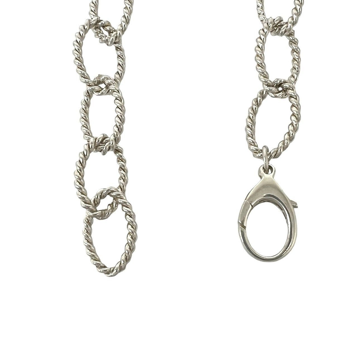 Tiffany & Co Vintage Oval Link Twist Bracelet 925 Sterling Silver Chain Bangle — view 4