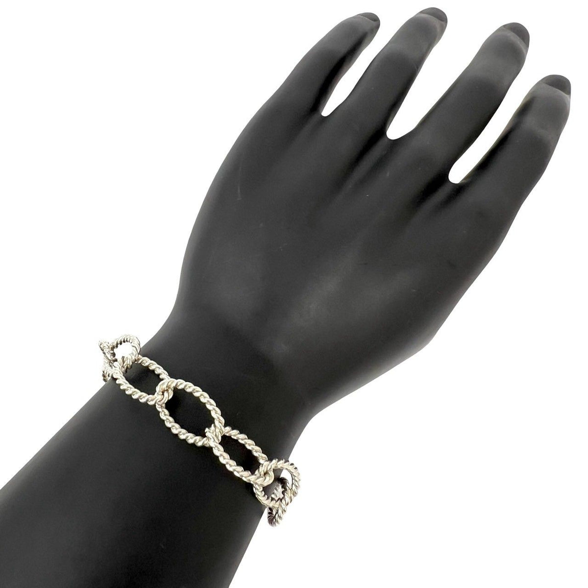 Tiffany & Co Vintage Oval Link Twist Bracelet 925 Sterling Silver Chain Bangle — view 2