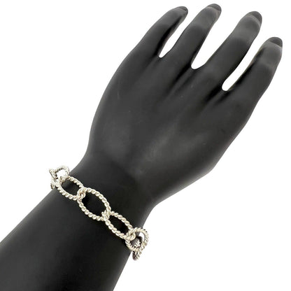 Tiffany & Co Vintage Oval Link Twist Bracelet 925 Sterling Silver Chain Bangle — view 2