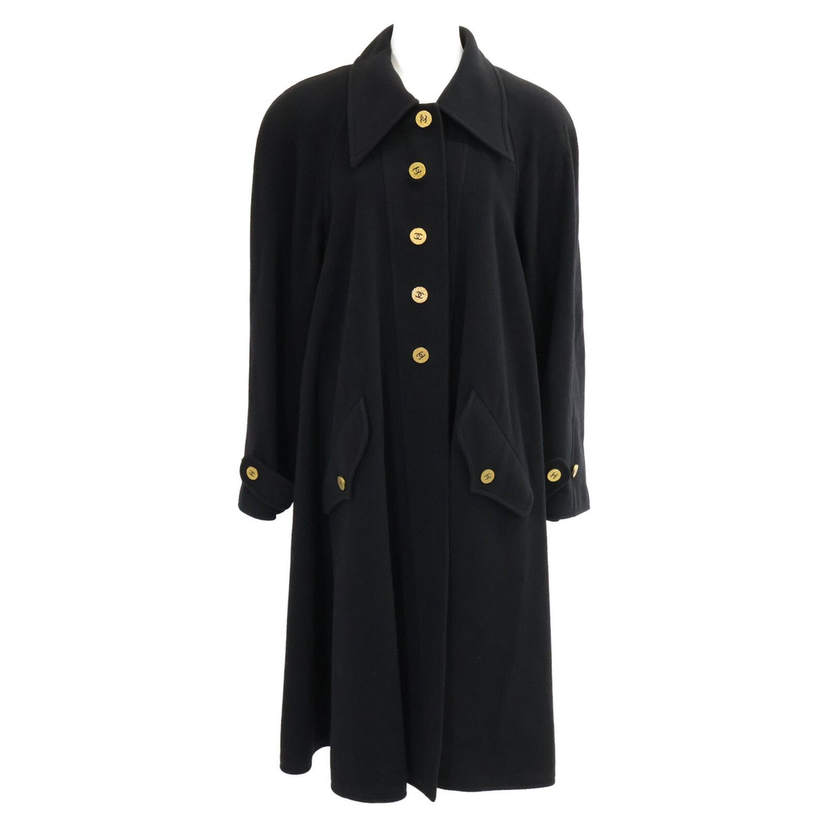 Chanel 94A CC Logo Button Cashmere Long 38