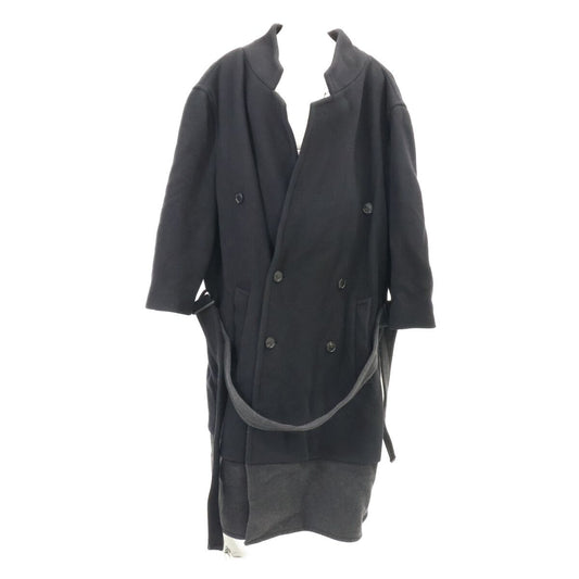 Balenciaga Back Hole Design Flat Ground Belted Maxi Jacket