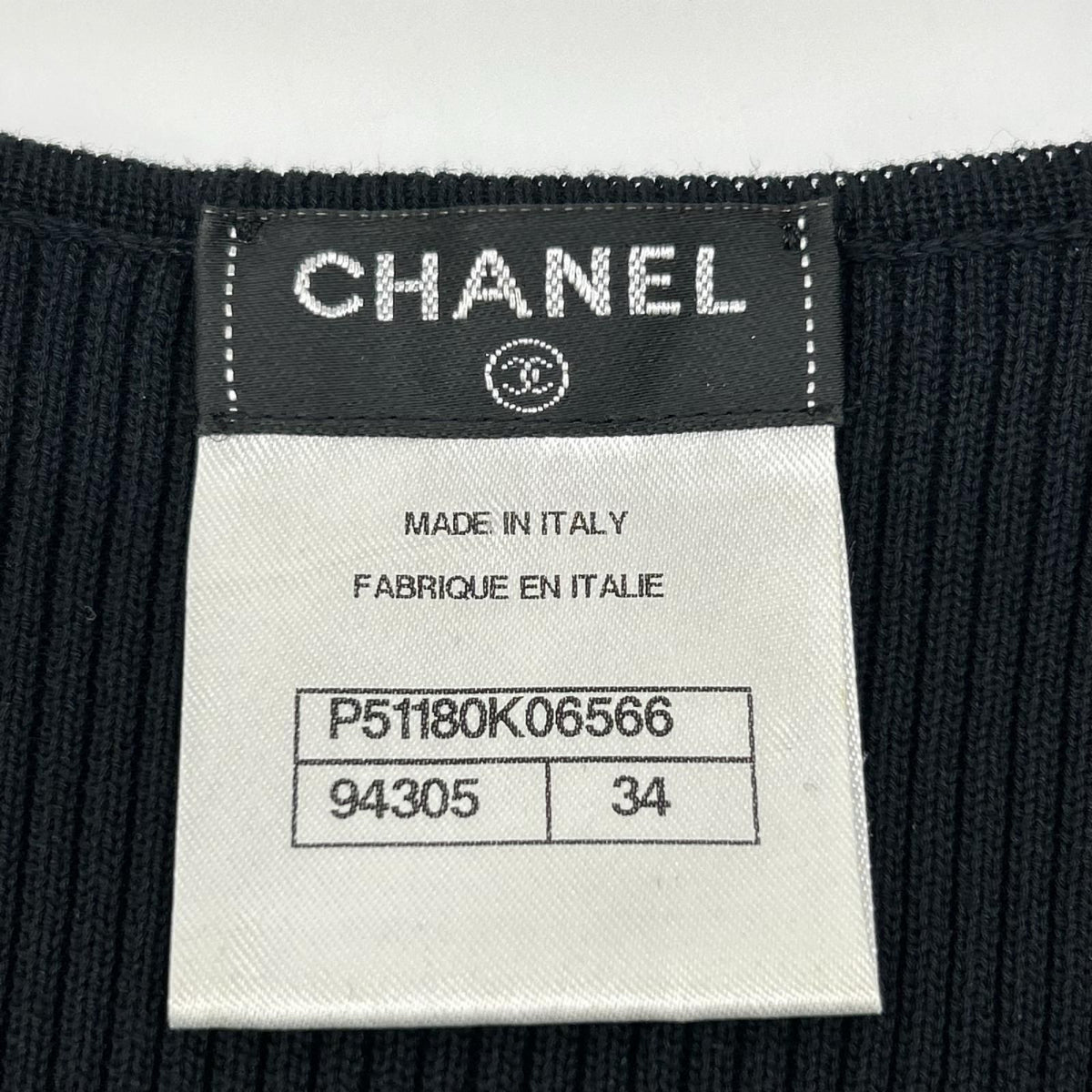 Chanel Black Sleeveless Rib Knit Dress 34 — view 4