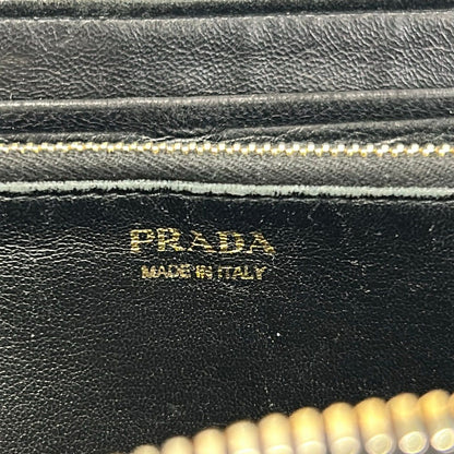 Prada Wallet Black Zip Around Leather — view 5